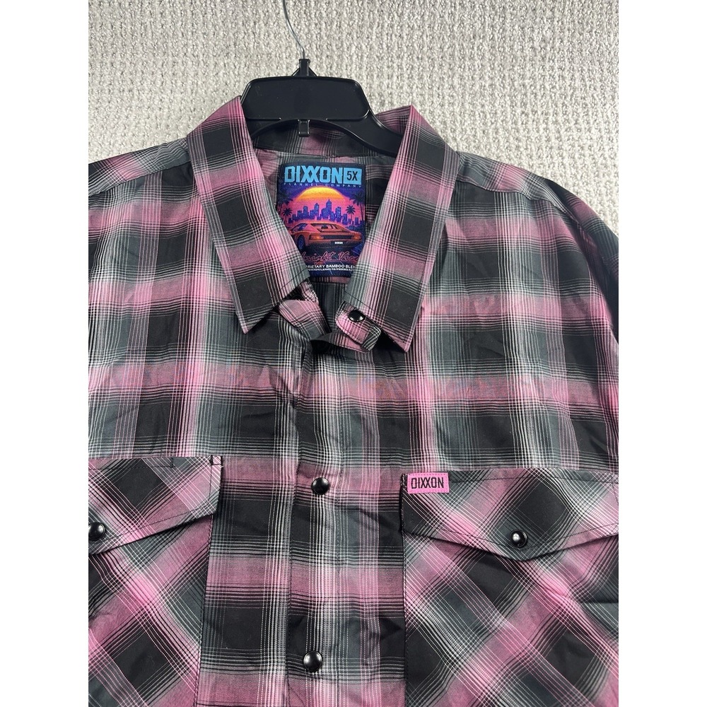 Dixxon Flannel Co Shirt Mens 5X Purple Black Midnight Vice Pearl Snap Bamboo